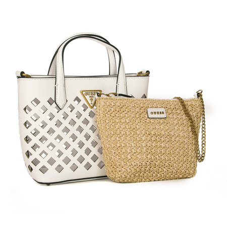 Guess Torba damska Aqua Mini Tote Whi White biała 2w1