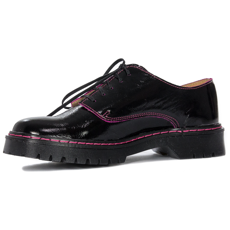 Maciejka 04087-50/00-5 Black+Fuchsia Flat Shoes