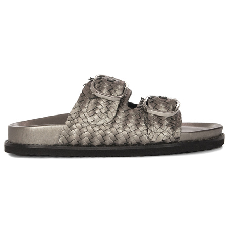 Inuovo Women's Leather Flip-Flops Silver