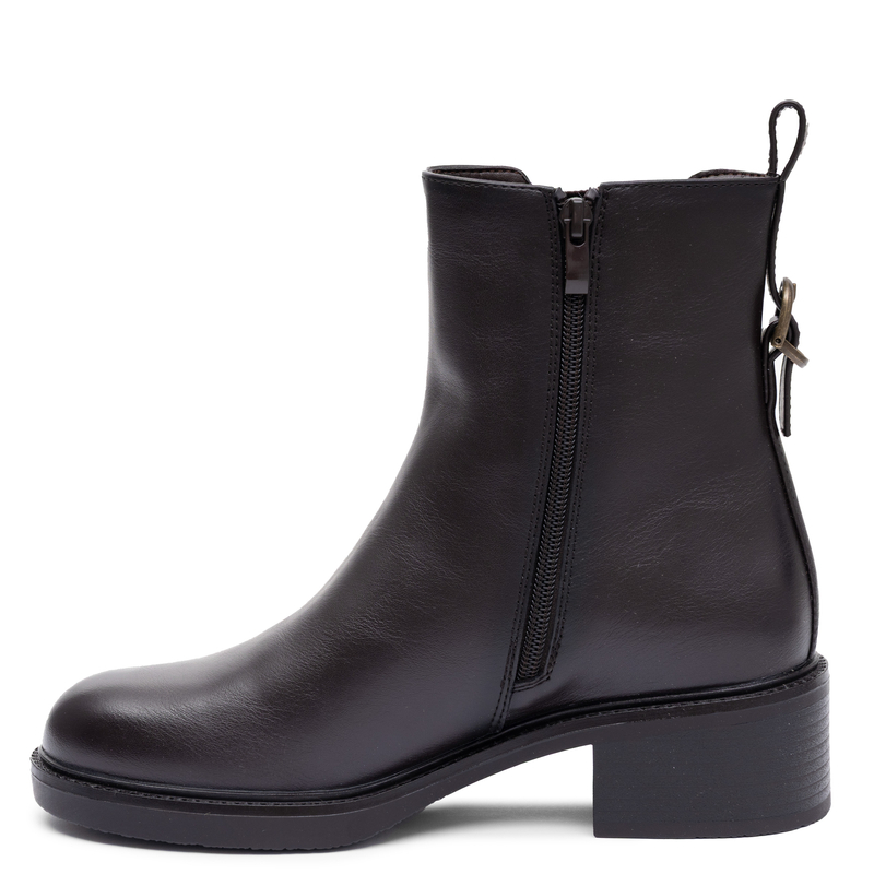 Sergio Leone Stylish Insulated Block Heel Ankle Boots Brown BT-04