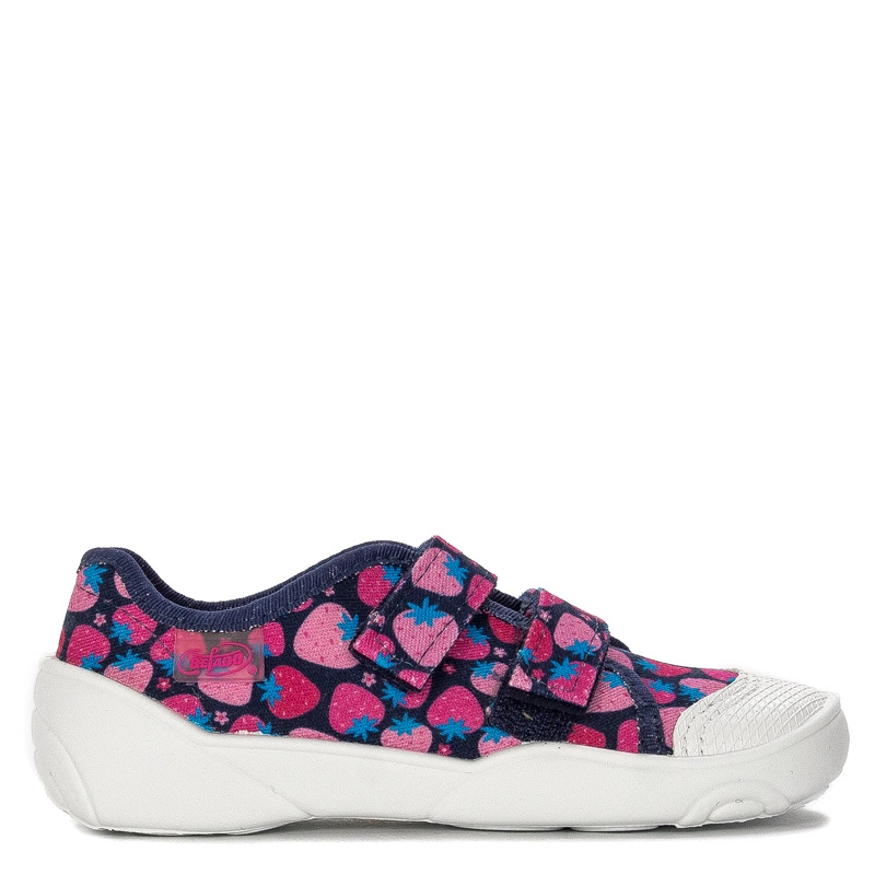 Befado Children's shoes for girls with Velcro Speedy Navy Blue + Pink