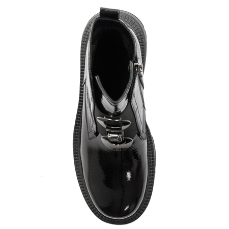 S.Barski Women's  Boots Black Lacquered