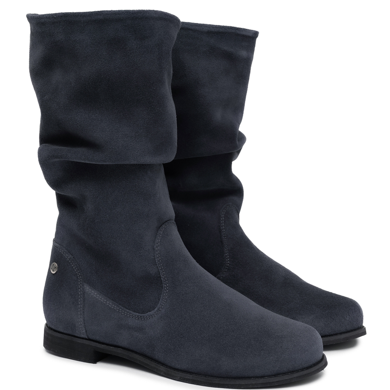 Maciejka Genuine Suede Leather Slouchy Boots Flat Heel Grey 5057W-03/00-6