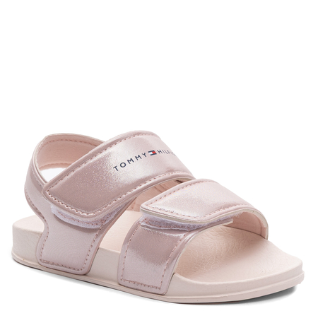 Tommy Hilfiger Girls Metallic Lightweight Velcro Sandals Pink T1AF-34317-PINK