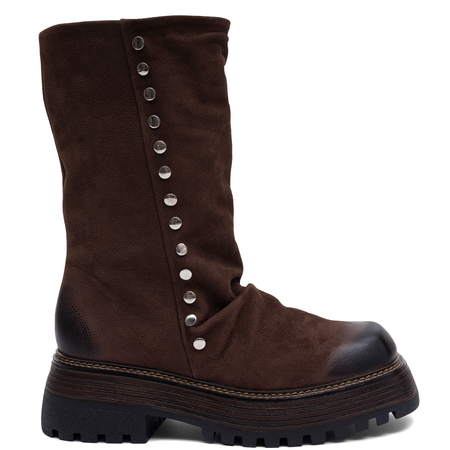 Maciejka Leather Insulated Ankle Boots Elegant Heeled Brown 07595-02/00-8