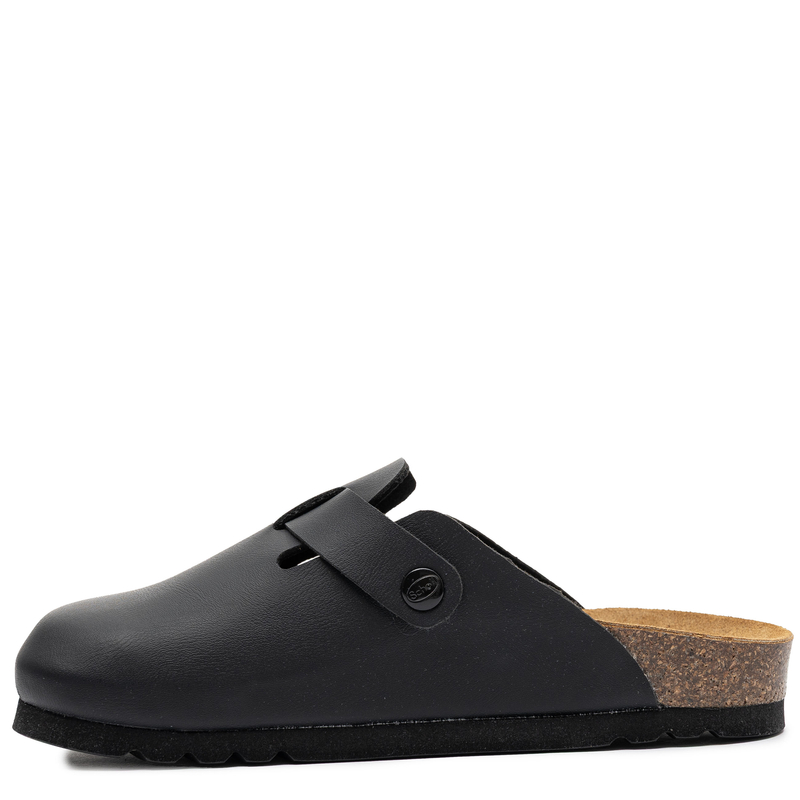 Scholl Damskie Zabudowane Klapki z Regulowanym Paskiem Czarne F00919-1004