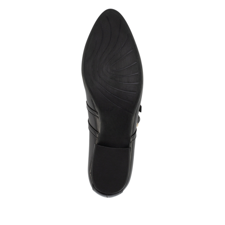 Marco Tozzi Leather Mary Jane Flats Double Strap Black 2-22107-46001BLK