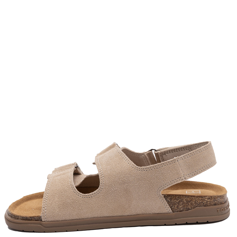 Tommy Hilfiger Skórzane Sandały na Rzepy Beżowe T3X2-34394-BEIGE