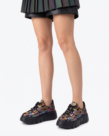 Maciejka Skórzane Sneakersy Na Platformie Wielokolorowe 6891W-08/00-8