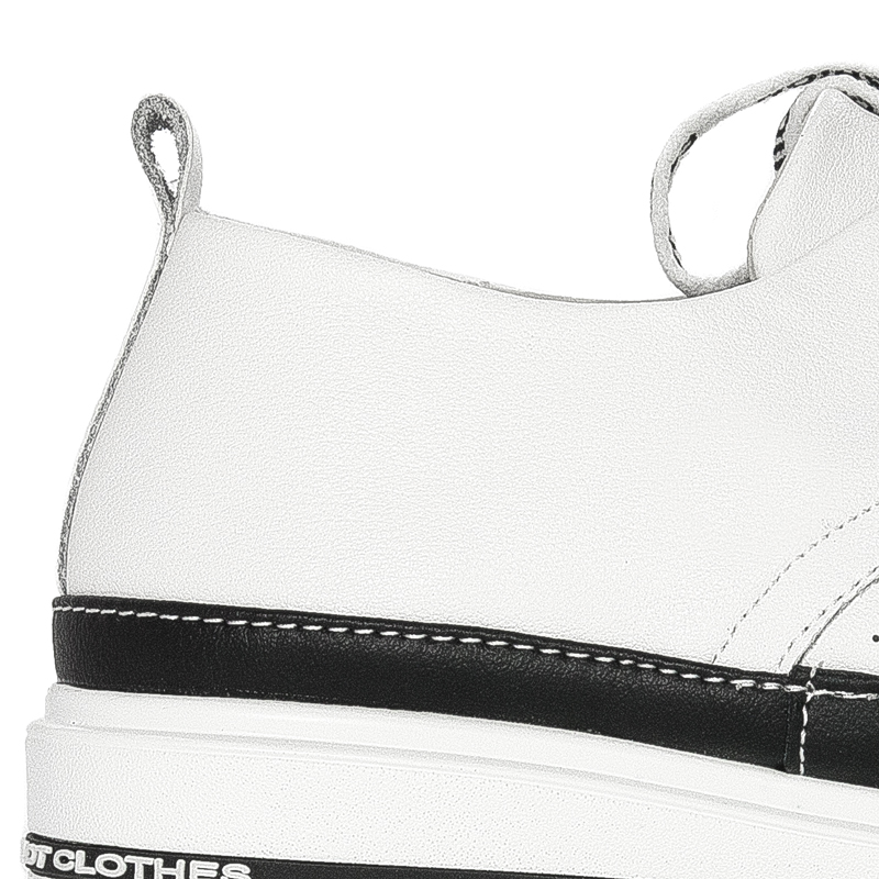 Artiker White Leather Women's Flat Shoes