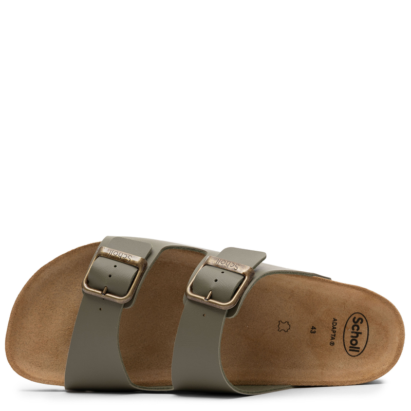 Scholl Męskie Klapki Profilowana Wkładka Klapki z Regulacją Khaki F00949-1147