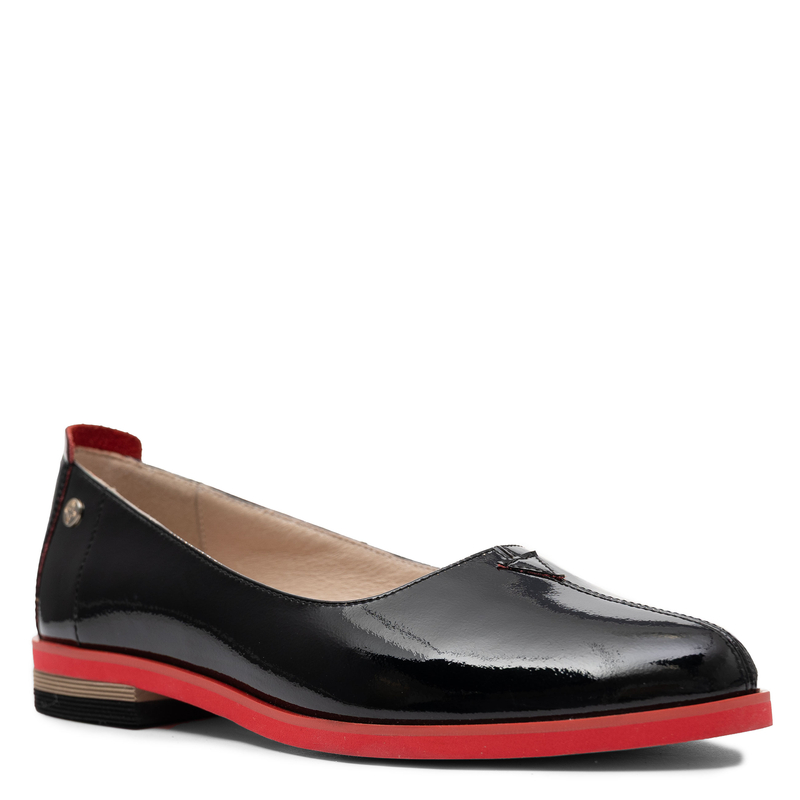 Maciejka Leather Patent Ballerinas With Red Sole Black K7463-01/00-1