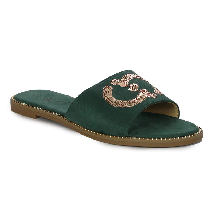 S.Barski Women's Green Slides