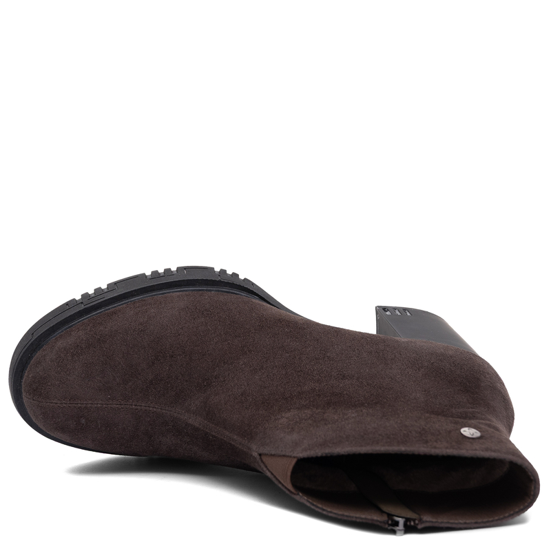 Maciejka Suede Insulated Block Heel Ankle Boots Platform Chocolate Brown K7700-02/00-7