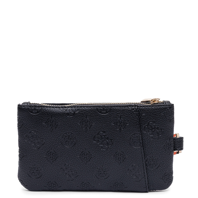 Guess Kasinta Portfel Saszetka Tłoczony Monogram Czarny TXDP2222060-BLACK