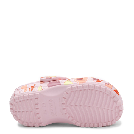 Crocs Classic Heart Print Clog Klapki Dziecięce Różowe W Kolorowe Serca 209755-7CI