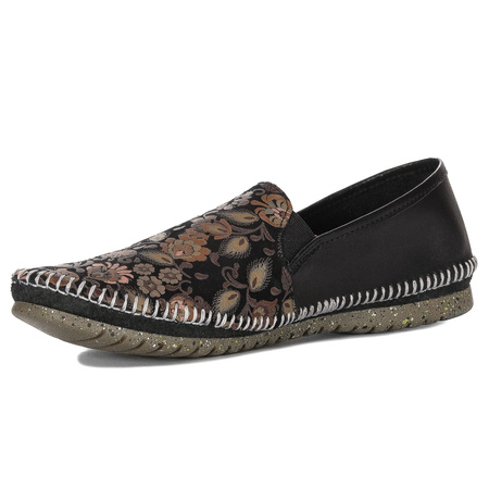 Maciejka Women's Low Shoes Black Flowers