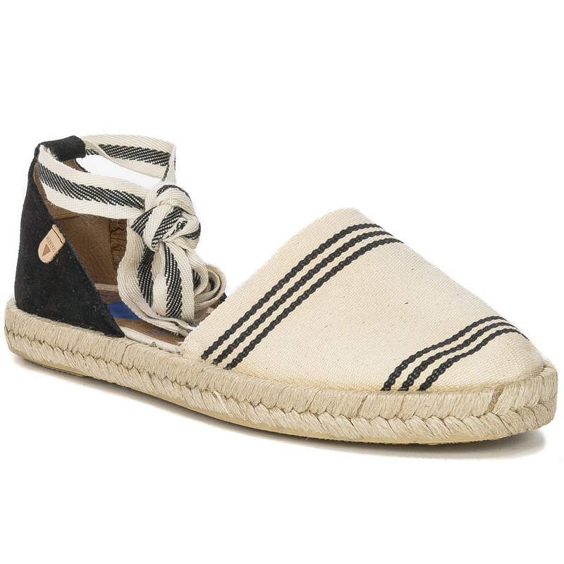 Verbenas 07 0128 0527 Erea Banda Marinera Serraje Negro+Crudo Espadrilles