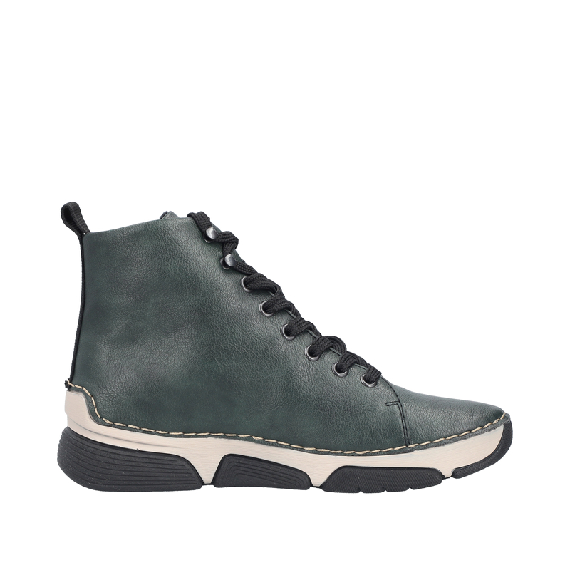 Rieker Warm-Lined Lace-Up Ankle Boots with Side Zip Blue 45920-54-BLUE
