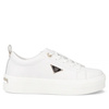 Filippo Leather Women’s Sneakers Platform Minimalist White with Gold Accents DP3533-26-WH