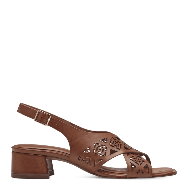 Tamaris Leather Openwork Sandals Brown 1-28252-42440NUT