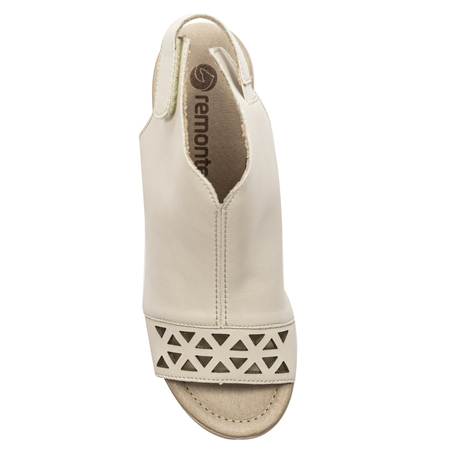 Remonte Women's Velcro Leather Beige Sandals