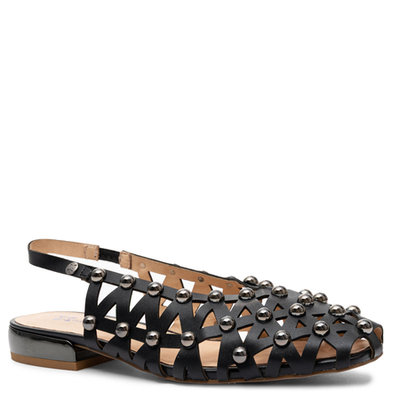 Maciejka Leather Cutout Slingback Pumps Square Toe Black K7480-01/00-0