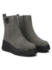 Filippo Skórzane Botki Damskie Na Platformie Ocieplane Szare DBT6392-25-GR