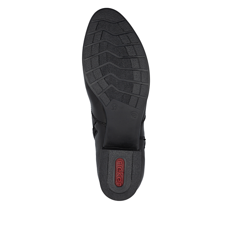 Rieker Marszczone Botki Na Słupku Czarne 78656-00-BLACK
