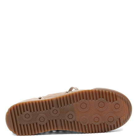Maciejka Skórzane Ażurowe Sneakersy na Płaskiej Podeszwie Beżowe 07321-04/00-1