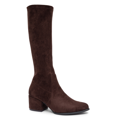Sergio Leone Women's Textile High Heel Boots Brown KZ-212-CZEKO