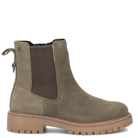 Filippo Suede Insulated Lug Sole Chelsea Ankle Boots Khaki DBT7935-26-KH