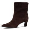 Boccato Women's Leather Velvet Brown Ankle Boots
