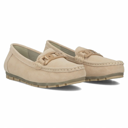 Filippo Women's Leather Moccasins Beige
