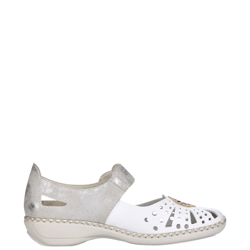Rieker Women's White Half Shoes