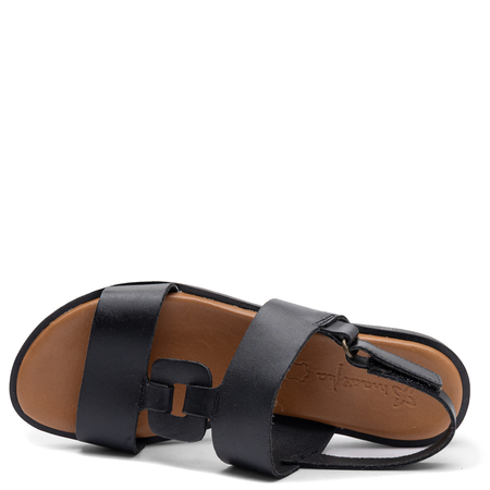 Maciejka Leather Flat Sandals Geometric Cut-Out Black E7403-01/00-1