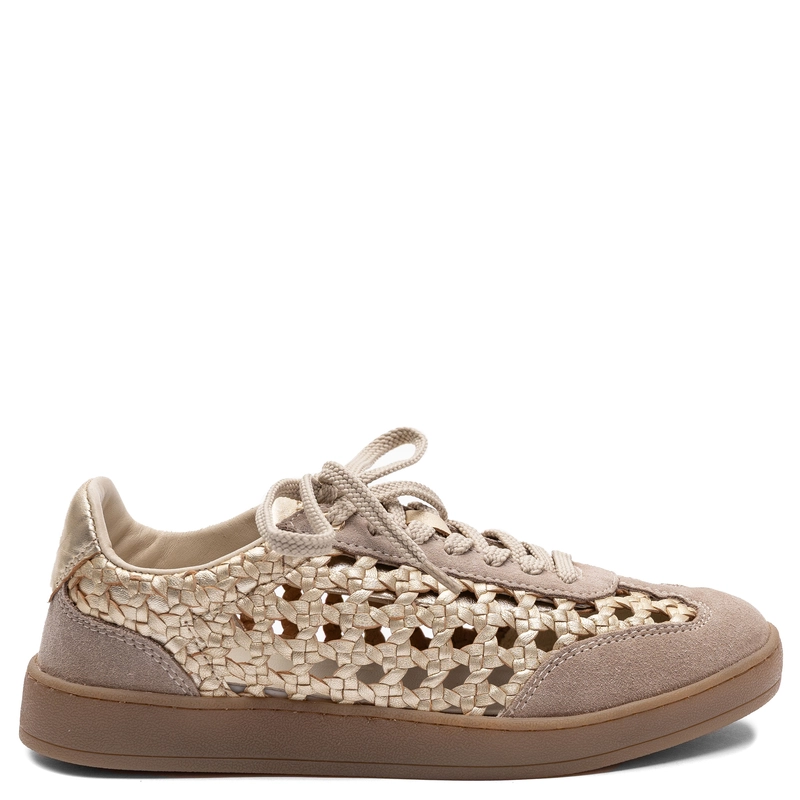 Gioseppo Skórzane Sneakersy Ażurowe Złote 78649-IJEBU-GOLD
