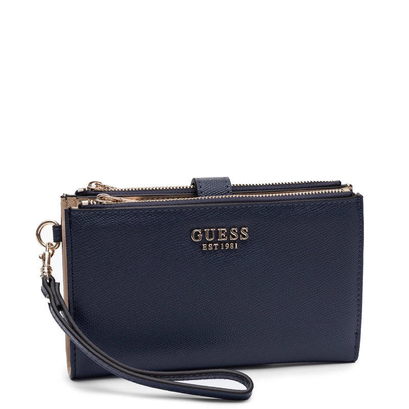 Guess Amorette Women's Large Zip Around Wallet With Wristlet Navy Blue SWBG7898157-MIDNIGHT