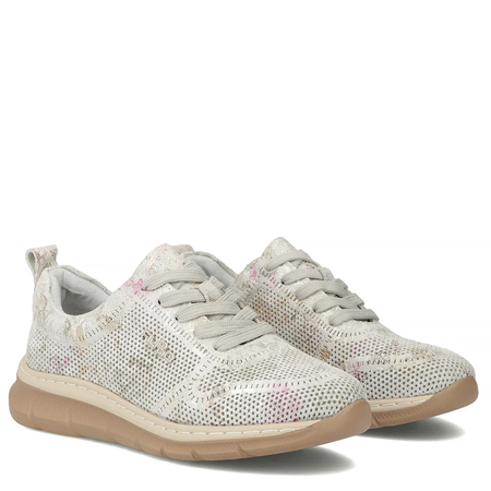 Filippo Women's Leather Mesh Sneakers Grey DP7573-26-GR