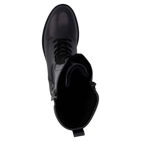 Rieker Lace-Up Tall Boots With Side Zip Black D2W71-00