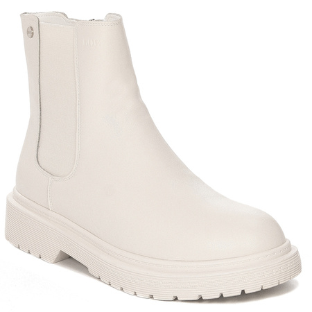 GOE Women's warm leather white boots