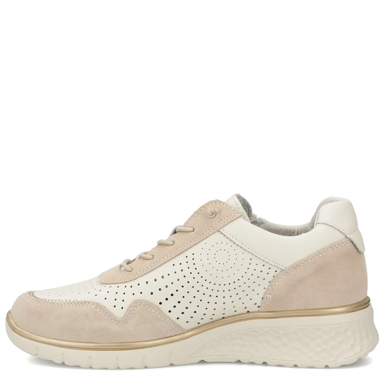 Filippo Wygodne Skórzane Sneakersy na Platformie Beżowe DP7605-26-BE