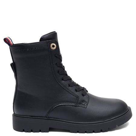 Tommy Hilfiger Modne Sznurowane Trzewiki Damskie Z Zamkiem Czarne T3A5-35157-BK