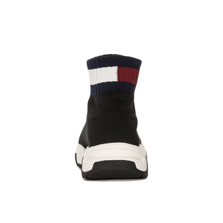 Tommy Hilfiger Sneakersy Wysokie Czarne Skarpeta