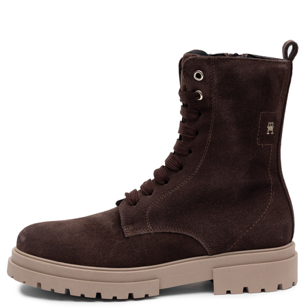 Tommy Hilfiger Zamszowe Sznurowane Trzewiki Na Platformie Brązowe T4A5-35172-D-BR