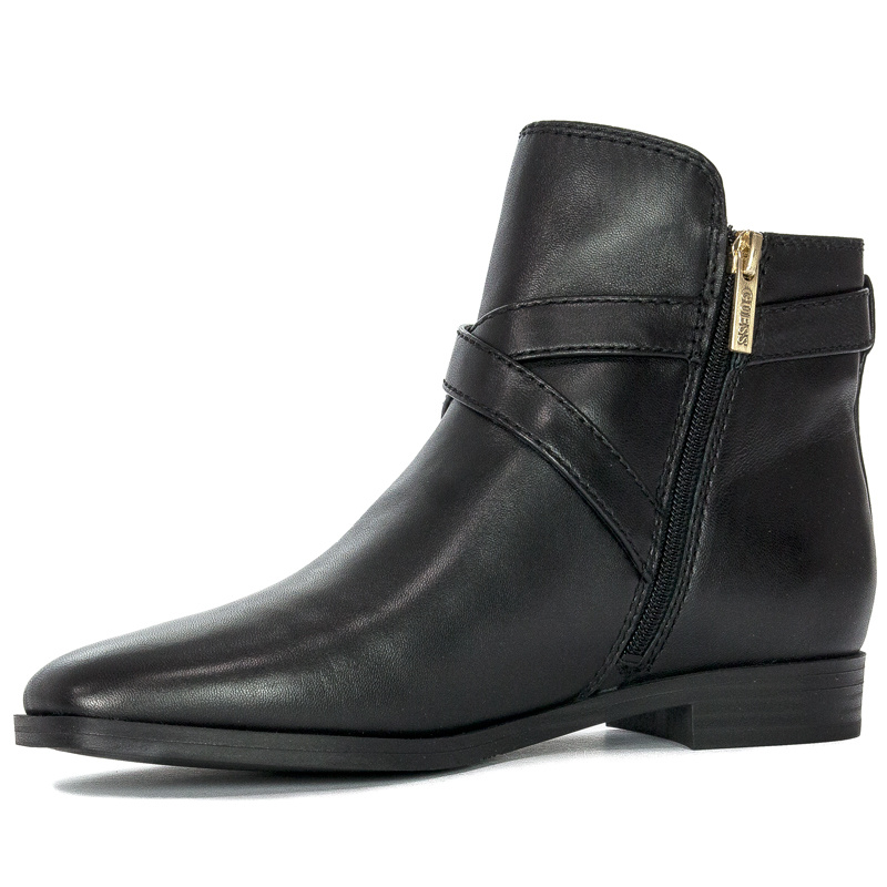 Botki Guess FL7FRZ LEA09 FLORIZA Black skórzane Czarne