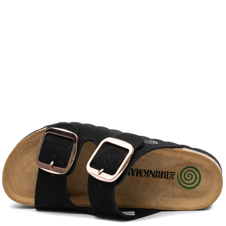 Dr. Brinkmann Bonillo Leather Slides Anatomical Black 700809-01-BONILLO