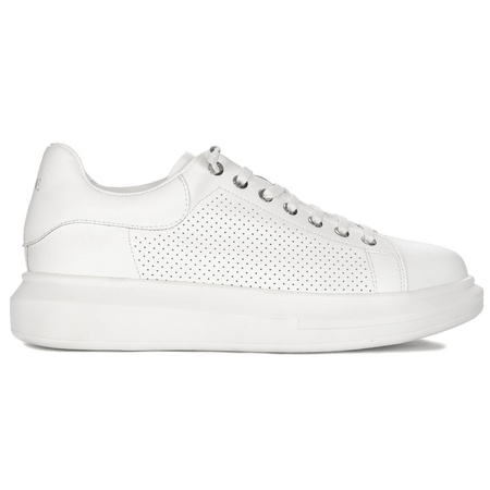 GOE Sneakersy męskie skórzane White białe