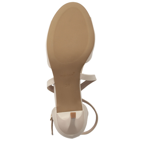 Sergio Leone Women's Beige Pearl Sandals