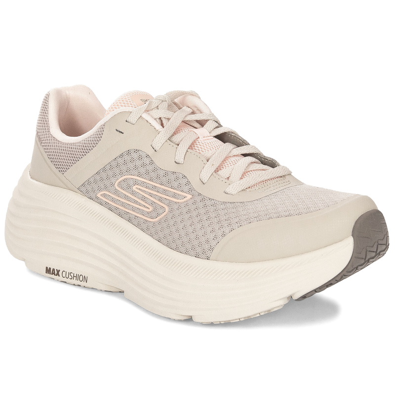 Skechers Max Cushioning Sneakersy Damskie Na Platformie Beżowe 129470-NAT